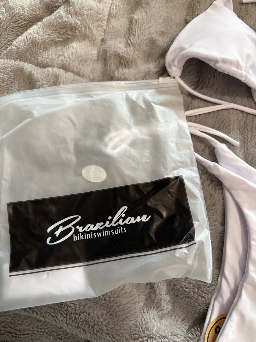 White String Triangle Bikini Set - Picture 2 of 2